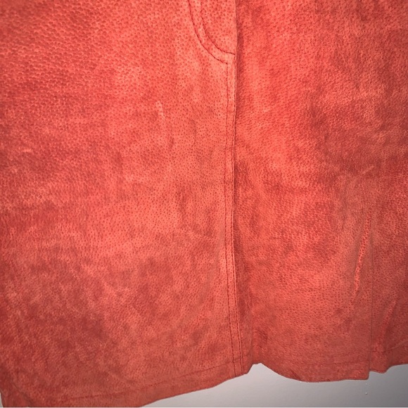 Bagatelle Rust Orange Leather Fringe Western Skirt M - Picture 11 of 11